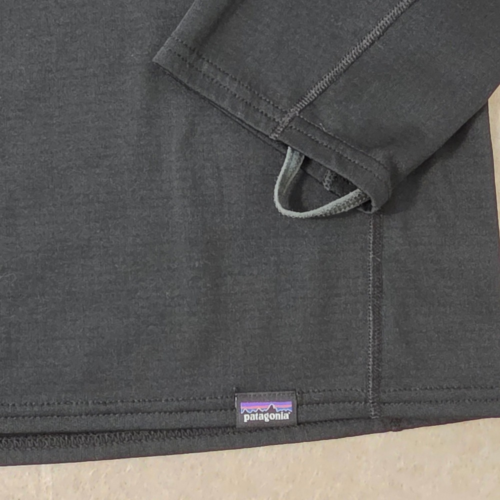 Patagonia Midweight Capilene Base Layer Sz S Black Long Sleeve Outdoor Hiking - Picture 4 of 10